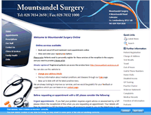 Tablet Screenshot of mountsandelsurgery.co.uk